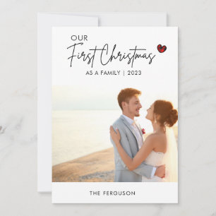 Red Kariert Foto Weihnachtskrippe Hochzeit Danke Feiertagskarte