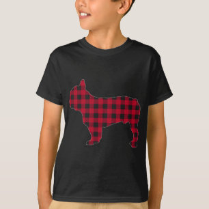 Red Kariert French Bulldog Dog Lover Matching Chri T-Shirt