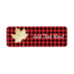 Red Kariert Gold Maple Leaf