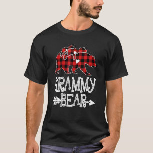 Red Kariert Grammy Bär Two Cub Matching Buffalo Pa T-Shirt