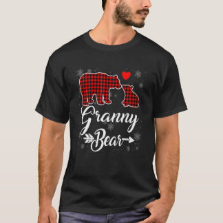 Red Kariert Granny Bear Weihnachts Pajama Matching T-Shirt