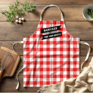 Red Kariert GRILLEN Schürze