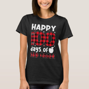 Red Kariert Happy 100. Tag des 3. T-Shirt