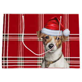 Red Kariert Jack Russell Terrier Dog Lover Holiday Große Geschenktüte