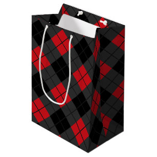 Red Kariert Karo Gift Bag Mittlere Geschenktüte