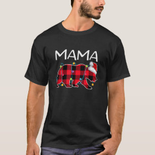 Red Kariert Mama Bear Matching Family Buffalo Mama T-Shirt