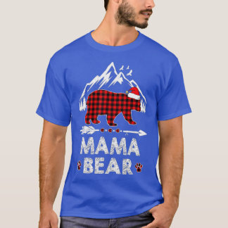Red Kariert Mama Bear Weihnachtsfeier Pajama Match T-Shirt