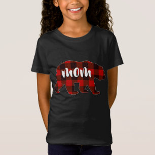 Red Kariert Mama Buffalo Matching Family Mama Paja T-Shirt