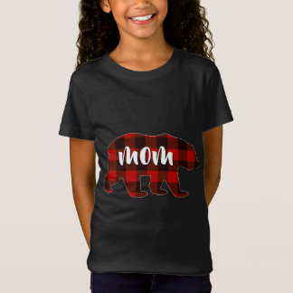 Red Kariert Mama Buffalo Matching Family Mama Paja T-Shirt