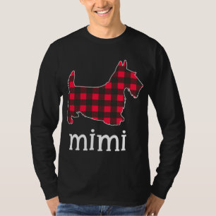 Red Kariert Mimi Oma Scottie Dog Christmas Match T-Shirt
