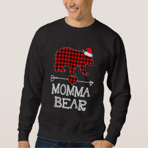 Red Kariert Momma Bear Matching Pajama Family Sweatshirt