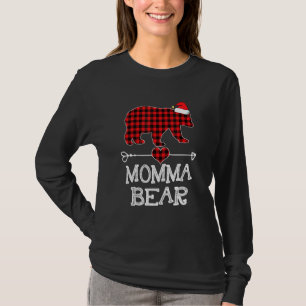 Red Kariert Momma Bear Matching Pajama Family T-Shirt