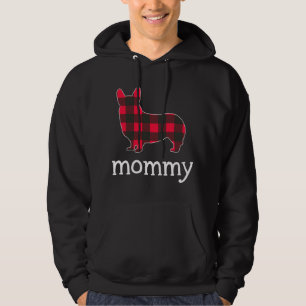 Red Kariert Mommy Corgi Christmas Matching Family Hoodie