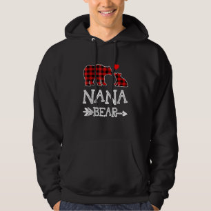 Red Kariert Nana Bear Weihnachts Pajama Matching F Hoodie