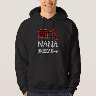 Red Kariert Nana Bear Weihnachts Pajama Matching F Hoodie
