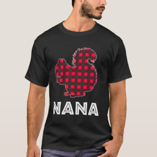 Red Kariert Nana Eichhörnchenweihnachtsfamilie T-Shirt