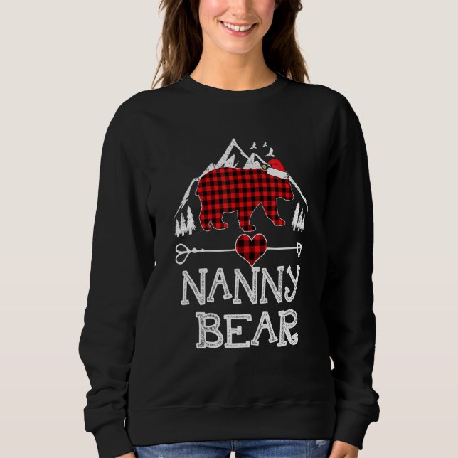Red Kariert Nanny Bear Matching Pajama Family Sweatshirt (Vorderseite)