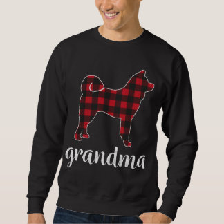 Red Kariert Oma Akita Dog Weihnachts Matching Fam Sweatshirt