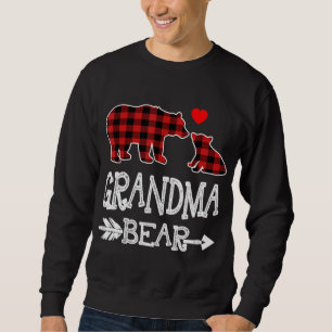 Red Kariert Oma Bear Christmas Pajama Match F Sweatshirt