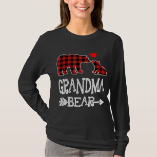 Red Kariert Oma Bear Christmas Pajama Match F T-Shirt
