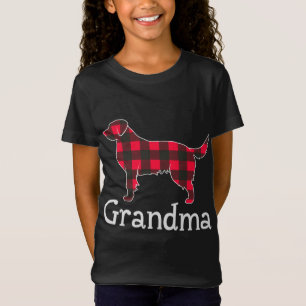 Red Kariert Oma Labrador Christmas Matching Fami T-Shirt