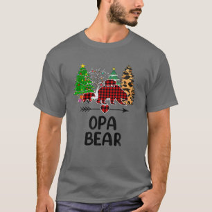 Red Kariert Opa Bear Matching Buffalo Pajama Famil T-Shirt