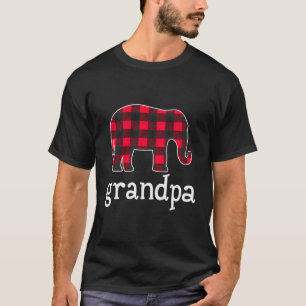 Red Kariert Opa Elephant Christmas Matching Fami T-Shirt