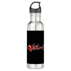 Red Kariert Pajama Shark Weihnachtsmannmütze Weihn Edelstahlflasche