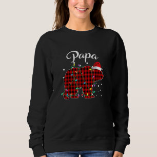Red Kariert Papa Bear Matching Buffalo Pajama Sweatshirt