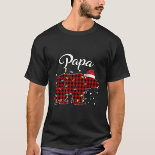 Red Kariert Papa Bear Matching Buffalo Pajama T-Sh T-Shirt