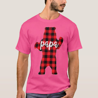 Red Kariert Papa Bear Matching Pajama Family Buffa T-Shirt