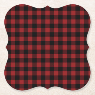 Red Kariert Paper Untersetzer