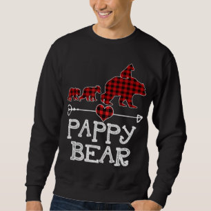 Red Kariert Pappy Bear Matching Family Christmas E Sweatshirt
