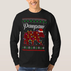 Red Kariert Pawpaw Bär Weihnachtsfest Weihnachten  T-Shirt