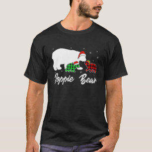 Red Kariert Poppie Bear Matching Family Christmas  T-Shirt