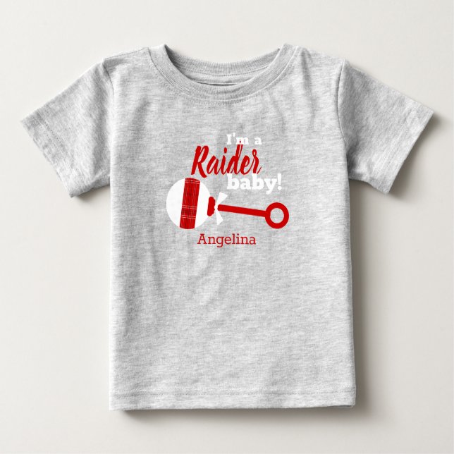 Red Kariert Rattle Raider Baby T - Shirt (Vorderseite)