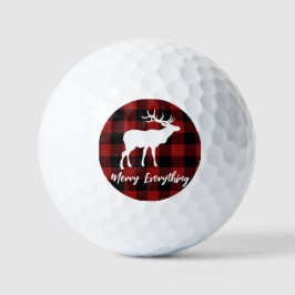 Red Kariert Reindeer Merry Alles Urlaub Golfball