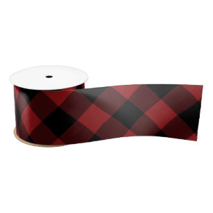 Red Kariert Ribbon Satinband