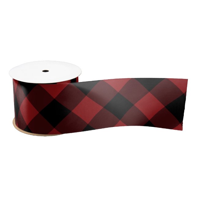 Red Kariert Ribbon Satinband (Spule)