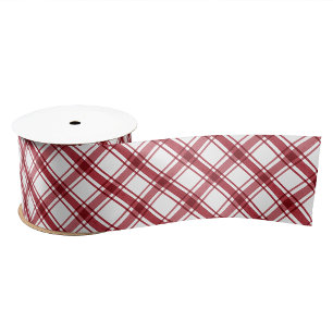 Red Kariert Ribbon Satinband