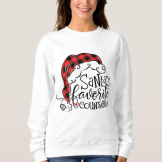 Red Kariert Santas Favorite Counselor Weihnachtsma Sweatshirt