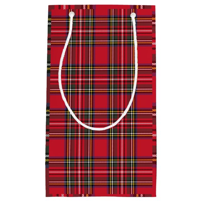 Red Kariert Scott Tartan Holiday Gift Bag Kleine Geschenktüte (Vorderseite)