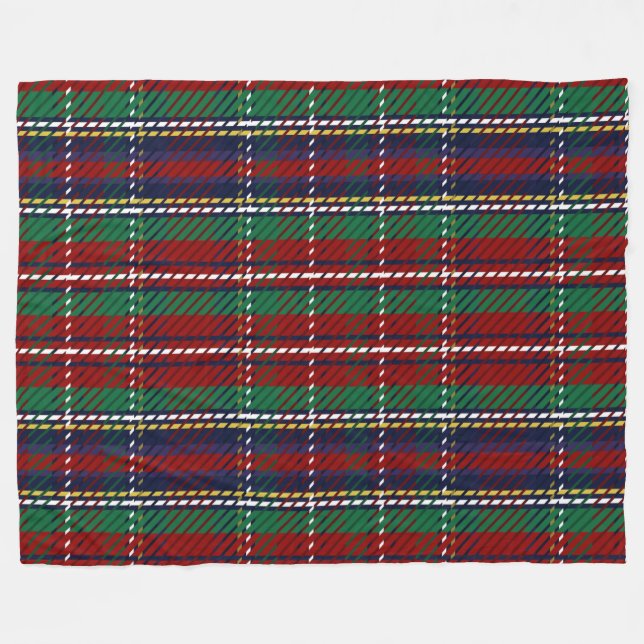 Red Kariert Scottish Rustic Flannel Print Fleecedecke (Vorderseite (Horizontal))