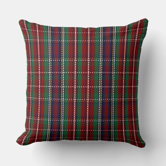 Red Kariert Scottish Rustic Flannel Print Kissen (Vorderseite)