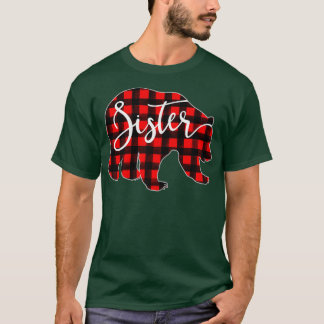 Red Kariert Sister Bear Shirt Matching Pajama