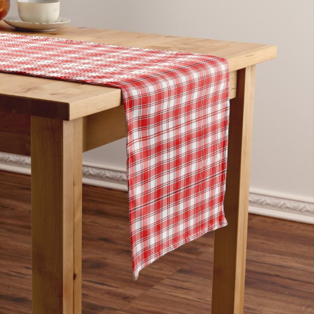Red Kariert Table Runner Kurzer Tischläufer (Beispiel)