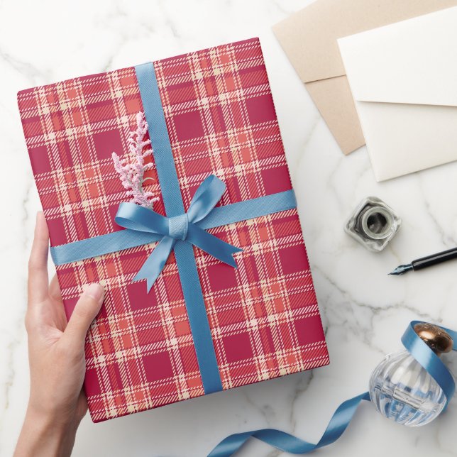 Red Kariert Tartan Geschenkpapier (Schenken)