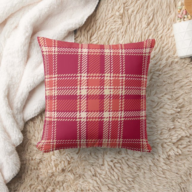 Red Kariert Tartan Kissen (Decke)