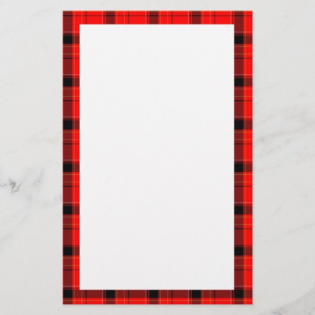 Red Kariert Tartan Pattern Briefpapier (Vorderseite)