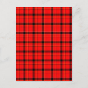 Red Kariert Tartan Pattern Postkarte